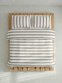 100% Washed Cotton Boho Striped Duvet Cover Set – Modern Soft Bedding (1 Duvet Cover + 1/2 Pillowcases) For All Seasons - Multicolor - View 6