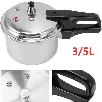 3/5 Litre Pressure Cooker For Kitchen & Catering, Aluminum Alloy , Suitable For All Hob Types Including Induction Hob - Silver