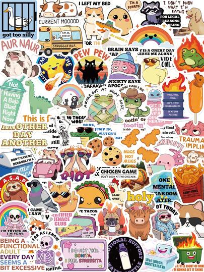 50PCS Delulu Is The Solulu Meme Stickers, Funny Sarcastic Animal Decals, Easy To Stick & Peel, PVC Waterproof Self-Adhesive Stickers For Journals, Scrapbooking, Laptops, Water Bottles & Bumpers
