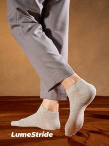 Calcetines de tripulación para hombre | Negocios & Uso diario | Calcetines de vestir versátiles | Algodón cómodo | Estilo que combina con todo - Gris Claro - Ver 4
