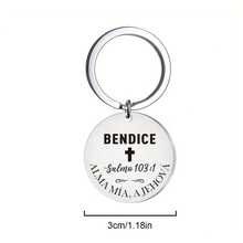 Llavero de acero inoxidable inspirador, grabado con texto en español, duradero y elegante, regalo de cumpleaños ideal para amigos, accesorio religioso | Llavero decorativo | Llavero duradero - Plateado - Ver 12