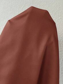 Privé Blusa de satén sin mangas con cuello de volantes de unicolor elegante para la oficina y el trabajo, color champán - Óxido marrón - Ver 6