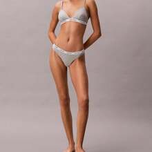 Calvin Klein Calvinklein Icon Logo Thong Underwear  Women  Panties QD5043  Thongs For Women Underwear - Grey Heather - 查看 4