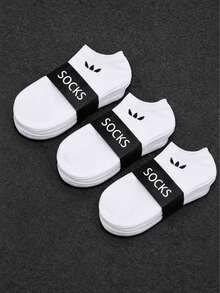 20/10/5/3/1 Đôi tất cotton nam, tất ngắn, tất tàng hình, thiết kế chống trượt hai lớp, màu trắng/đen, cổ thấp, tất mắt cá chân, thấm hút mồ hôi, mềm mại và thoáng khí, phù hợp cho công sở, thường ngày, ở nhà, thể thao, sinh viên, mọi mùa, màu ngẫu nhiên - Nhiều màu - Xem 2