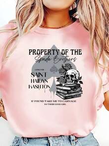 Ropa casual de manga corta para mujer, ideal para las vacaciones de verano y adecuada para todas las estaciones, uno de los artículos de la serie Dark Romance de Shantel Tessier.<the lords="">Derivados / Funciona con la misma visión del mundo (que Lord)<carnage>Camiseta exclusiva de merchandising para fans de (<slaughter>)</carnage></the> - Negro - Ver 7