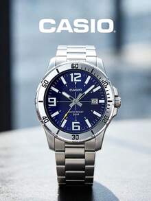 Casio MTP-VD01D-2B Men's Stainless Steel Strap Analog Quartz Watch, Sporty Design For Daily Wear, Gift For Men - Blue Suit - View 1
