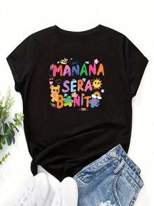 1 Piece Of Unisex Women's T-Shirt, Sporty And Casual, 180g, 100% Cotton - 黑色 - 查看 2