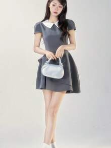 Women Short Dresses - Grey - View 4