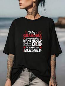 Ser abuela no me hace vieja, me hace bendecida - Divertido regalo familiar para el Día de la Madre, camiseta casual y relajada de 180g - Negro - Ver 7