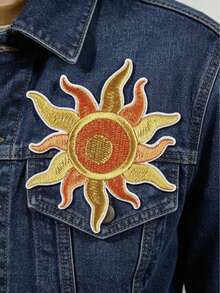 3pcs Vintage Sun Pattern Embroidered Cloth Patches, Retro Element Polyester Iron-On Or Sewing Applique Trims For DIY Clothing, Bags, Shoes, Curtains, Hats, Home Decor Accessories - 3pcs Sun - View 6