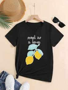 SY251112 (51) Women's Graphic T-Shirts, V-Neck Style, Lightweight For Spring, Summer And Autumn - Women's Everyday Fashion Clothing In Standard Sizes B9 - 黑色 - 查看 1