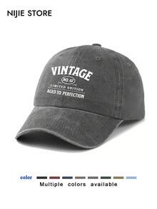 1pc 67th Birthday Graphic Print Baseball Cap For Men, Washed Vintage Hat For Outdoor Sun Protection, Suitable For Street & Daily Wear,Beach,Holiday - A - View 2