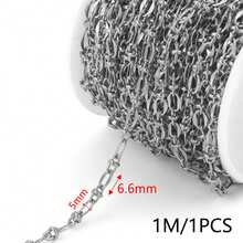 1m 304 Stainless Steel 18K Gold Plated Textured Chain, Mixed Oval And Barrel Chain Links, Suitable For DIY Jewelry Making - Chain - View 12
