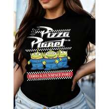 Camiseta para Mujer con Diseño de Cerezas Doradas Brillantes - Negro - Ver 1
