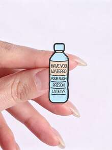 Sarcastic Hydration Reminder Brooch, Unique Accessory For Daily Use, Perfect Gift Idea, Stylish Pin For Clothing & Bags - Baby Blue - View 7