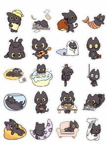 50pcs Black Cat Stickers Cute Animal Stickers Cat Party Gifts Waterproof Vinyl Stickers - Multicolor - View 7