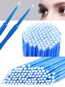 300/200/100/10 piezas Toallitas de limpieza para extensiones de pestañas, removedor de levantamiento y pegamento de pestañas, micro cepillos de pestañas, herramientas y accesorios de maquillaje - Multicolor - Ver 5