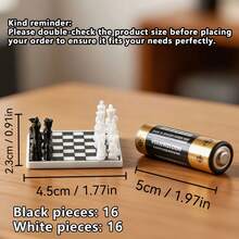 3D Printed Mini Chess Set, Miniature Chess Board House, Desktop Decor Accessories, Suitable As Gift For Chess Lovers, Students, Family, Back To School, Birthday, Souvenir - Miniature Chess - View 4