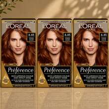 L'Oreal Paris Preference 6.45 Intense Copper Auburn Permanent Hair Dye - Pack Of 3 - Orange - View 1