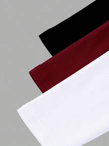 3 pack playeras dama blusa manga larga ultra comoda liguera moda minimalista basica estilo unico basico dulce divertido colorido ideal cita cumpleaños fiesta - Multicolor(VinoNegroBlanco) - Ver 3