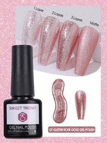 5ml Nude Pink Gel Nail Polish Set Long Lasting Soak Off UV LED Gel Polish Pink Glitter Brown Colors Gel Nail Polish Manicure DIY Home Nail Art Beauty Supplies For Spring Summer Daily Nail Design - Multicolor - View 18