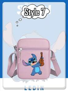 Túi đeo chéo màu hồng in hình Stitch cười của Disney, với hình ảnh Stitch vui tươi trên nền mềm mại, mờ. Được làm từ da giả bền chắc với dây đeo có thể điều chỉnh, khóa kéo an toàn và thiết kế nhỏ gọn nhưng rộng rãi, chiếc túi này hoàn hảo cho những chuyến đi chơi hàng ngày, thêm nét duyên dáng, hoài cổ cho trang phục thường ngày. - Nhiều kiểu dáng - Xem 8