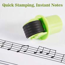 2 piezas Sello autoentelintable con pentagrama musical, herramienta de dibujo de símbolo de 5 líneas para generar partituras musicales instantáneas en papel en blanco, diario, para músicos, profesores y estudiantes - Multicolor - Ver 5