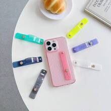 1pc Silicone Phone Wrist Strap Stand, Adhesive Back Finger Ring Pull Grip Holder, Anti‑Lost Anti‑Drop Hand Band Support Bracket, Universal Portable Phone Accessory For All Smartphones - Wristband Ring Buckle - View 6