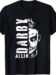 Darby Allin Crew Neck T-Shirt For Men And Women, Soft, A Must-Have Item Of Urban Casual Fashion, Suitable For All Seasons, Versatile For Daily Wear, An Affordable Everyday Outfit And A Perfect Gift For Fans And Friends, Ideal For House Parties And Travel. - 黑色 - 查看 1