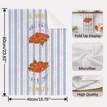 2pcs Tomato Graphic Kitchen Towels, Rectangular Super Soft Microfiber Kitchen Towels, Dish Cloths, Cleaning Rags, Hand Towels, Cooking Baking Tea Towels, Kitchen Decor, Housewarming Gift, Birthday Gift, Bathroom Cleaning Wipes, Decorative Towels - Multicolor - View 3