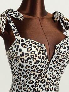 Swim Traje de baño de una pieza con estampado vintage para mujeres, propiedad de los derechos de autor, playa de verano - Multicolor 5 - Ver 5