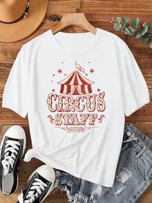 Camiseta unisex de manga corta, AEstilo vintageCamisetaCon características destacadasaCircusTienda de campañaPatrónYElPalabrasCIRCOPERSONAL',PerfectoparaVeranoconEsCortoMangas,OfertaaInformalYA la modaMiraparaJugadorashombre, , , Dazymujer,romwehombres, bohochic,maestrasregalos,camisetaparaconjuntos de mujercon curvasparamu,y2k, - Blanco - Ver 6