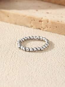 Nhẫn MODIAN bằng bạc Sterling 925, kiểu dáng đơn giản, có thể xếp chồng lên nhau, đính hạt hình học lấp lánh, dành cho nữ, trang sức cao cấp. - Bạc - Xem 11
