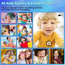 Kamera Digital Mini Anak-Anak, Kamera Selfie Layar HD 2 Inci, Perekaman Video & Fotografi 1080P, Kamera Kartun 8MP dengan Permainan Seru, Kamera Mainan Perjalanan Luar Ruangan Isi Ulang USB, Hadiah Natal dan Ulang Tahun untuk Anak Laki-Laki dan Perempuan - Kamera anak-anak - View 12