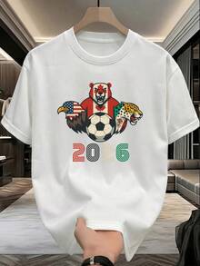 Mexico National Team 2026 Fan T-Shirt, Made Of Pure Cotton, Lightweight, Unisex For Teenagers And Adults, With A  Urban Print, Suitable For Watching Games And Traveling. - 白色 - 查看 1