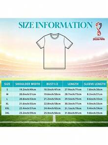 [Official FIFA World Cup Licensed] FIFA 2026 World Cup 23rd Edition Licensed T-Shirt, World Cup Pattern Printed Round-Neck Lightweight Casual Top, Unisex Couple Style Fun Short-Sleeve Summer Outfit, Perfect Birthday Gift For World Cup Parties, Universal Style For Football Fans - màu đen - Xem 4