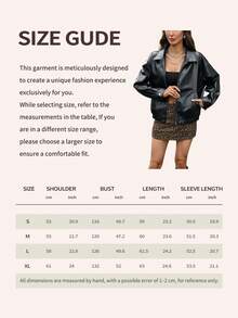 Mobula Sound Fashionable PU Leather Women's Jacket, Versatile For Spring/Summer, Suitable For Fashion Shows, Holidays, Daily Wear, Birthdays, Parties, Travel, Airport Black - Black - View 7