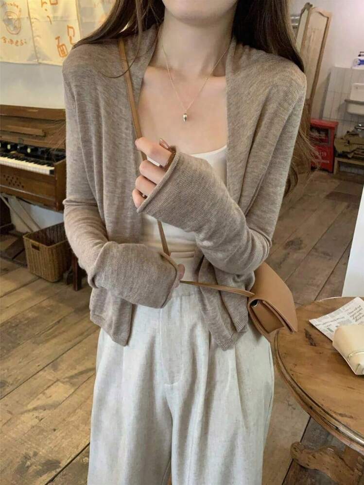 Women Cardigans - Brown - View 3