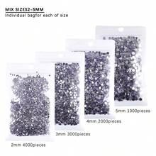 4包 10,000顆 多尺寸 Ss6-Ss20 平底樹脂水鑽組，附贈水鑽筆+鑷子，適用於DIY衣物裝飾、帽子裝飾、鞋子裝飾、包包裝飾、衣飾邊緣、杯子與馬克杯裝飾 - 淺紫 - 查看 4