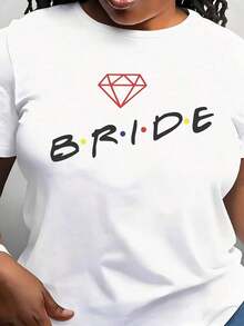 Women's Modern Minimalist Diamond T-Shirt, Casual Short Sleeve T-Shirt For Daily Outdoor Wear, Suitable For Any Occasion, Perfect As A Birthday Gift, Daily Wear In All Seasons - 白色 - 查看 1