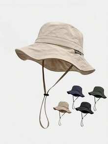 1pc Women's Outdoor Hiking Bucket Hat, All-Season, UV Protection, Suitable For Outdoor Activities, Vacation, Travel, Accessory Matching And Gifts - Multicolor - View 3