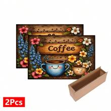 1pc Coffee Pattern Printed Absorbent Dish Drying Mat, Espresso Machine Countertop Absorbent Mat, Sink Drainage Mat, Soft Faucet Absorbent Mat, Bathroom Sink Cup Mat, Kitchen & Bathroom Accessories - Multicolor - View 16