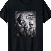 Printed T-Shirt For Men And Women - Black - View 1