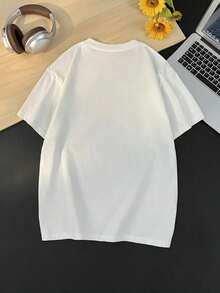 This Fashionable Women's T-Shirt Features A "Yoga Sport" Pattern Design And Is Made Of 100% Pure Cotton. It Has A Round Neck And Short Sleeves, Providing Comfort And Breathability. It Is Both Casual And Elegant, Making It A Must-Have Item For Summer. - 白色 - 查看 2