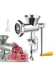 手动灌肠器、绞肉机、压蒜器、香肠灌肠器、辣椒研磨器；夹式台式手摇食物切碎机，适用于肉类、蔬菜和香料。 - 彩色 - 查看 2