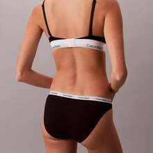 Calvin Klein Icon Logo Bikini QD5044  Thongs For Women Underwear - 黑色 - 查看 4