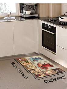 1/2pcs Coffee Kitchen Carpet, Country Farmhouse Style Decorative Kitchen Floor Mat, Non-Slip Absorbent Washable Corridor Carpet, Fun Coffee Kitchen Decoration. - Multicolor - View 18