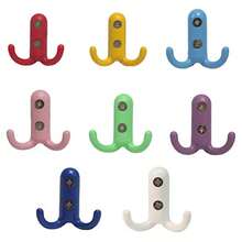 Coat Hook Colorful Wall Hooks Decorative Metal Double Hooks for Hanging Towels Backpack Keys Cute Small Hook 's Room Nursery Decor 8 Pack Wall Mounted - Varios colores - Ver 2