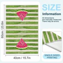 2pcs Kitchen Towels, Green Striped Watermelon Pattern Super Soft Microfiber Kitchen Towels, 40*60cm/15.7*23.6in, Single-Sided Print, Dish Cloths For Kitchen, Restaurant, Bathroom Decor, Holiday Gift - Multicolor - View 2
