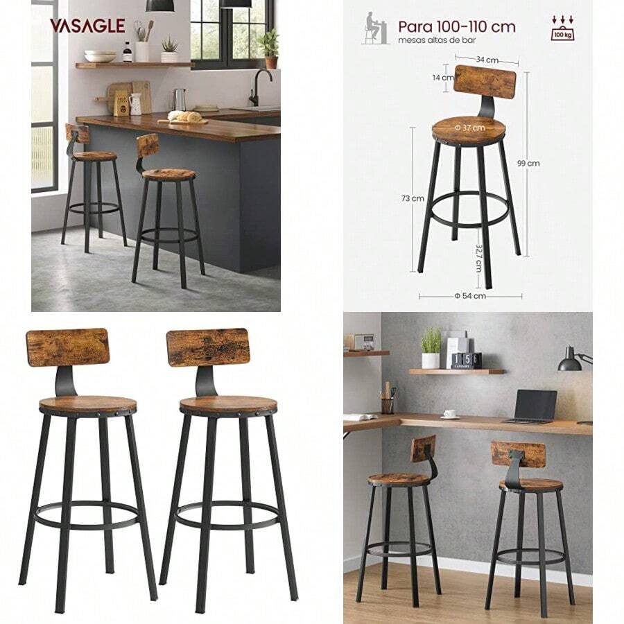Kitchen Chairs - Marrn Rstico Negro - View 1